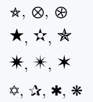 latex stars|LaTeX:Symbols .